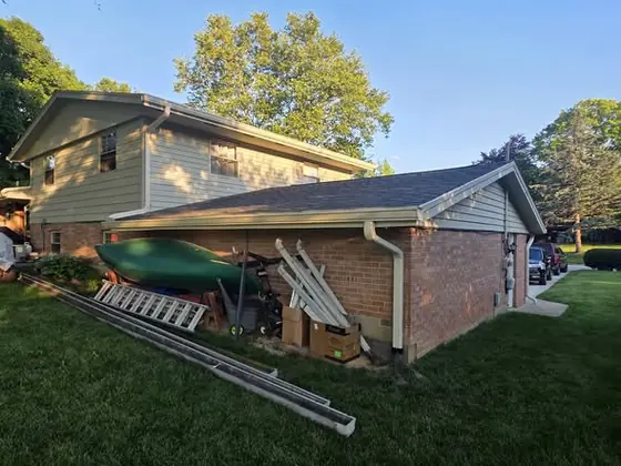 Completed seamless gutter installation